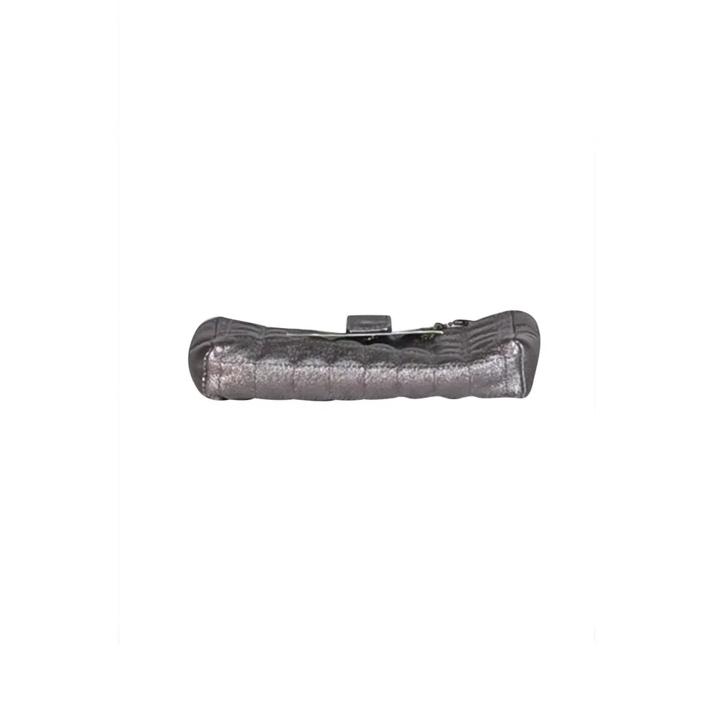 Suzi Roher - Silver Gunmetal Quilted Phone Crossbody Bag
